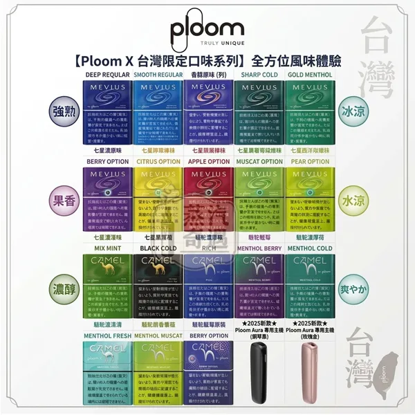 MEVIUS/CAMEL/ EVO煙彈口味 21種可選 | Ploom AURA專用 ｜ 整條10盒裝 七星加熱菸口味日本原裝進口現貨